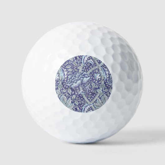 William Morris Windrush Blaues Blumenmuster Golfball (Vorderseite)