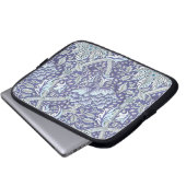 William Morris Windrush Blaues Blumenmuster Laptopschutzhülle (Vorne Knopf)