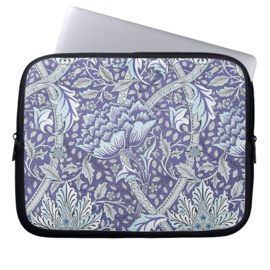 William Morris Windrush Blaues Blumenmuster Laptopschutzhülle (Vorderseite)