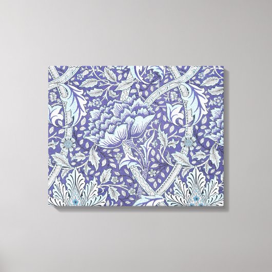 William Morris Windrush Blaues Blumenmuster Leinwanddruck (Vorderseite)