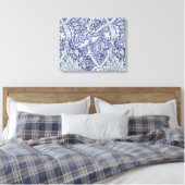 William Morris Windrush Blaues Blumenmuster Leinwanddruck (Insitu (Schlafzimmer))
