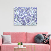 William Morris Windrush Blaues Blumenmuster Leinwanddruck (Insitu (Wohnzimmer))