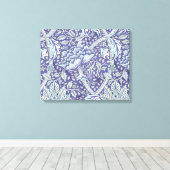 William Morris Windrush Blaues Blumenmuster Leinwanddruck (Insitu (Holzboden))