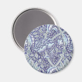 William Morris Windrush Blaues Blumenmuster Magnet (Vorderseite/Rückseite)