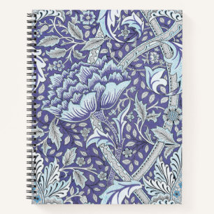 William Morris Windrush Blaues Blumenmuster Notizblock