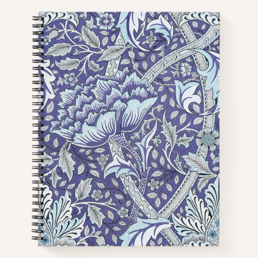 William Morris Windrush Blaues Blumenmuster Notizblock (Vorderseite)