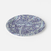 William Morris Windrush Blaues Blumenmuster Pappteller (Schrägansicht)