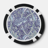William Morris Windrush Blaues Blumenmuster Pokerchips (Rückseite)
