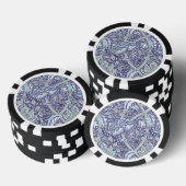 William Morris Windrush Blaues Blumenmuster Pokerchips (Stapel)