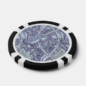 William Morris Windrush Blaues Blumenmuster Pokerchips (Einzeln)