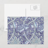 William Morris Windrush Blaues Blumenmuster Postkarte (Vorne/Hinten)