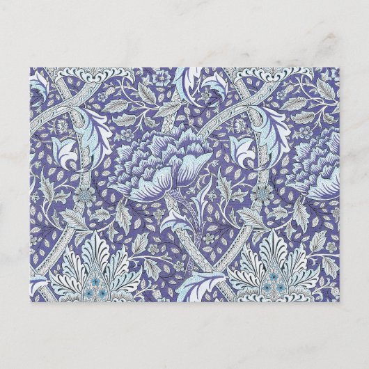 William Morris Windrush Blaues Blumenmuster Postkarte (Vorderseite)
