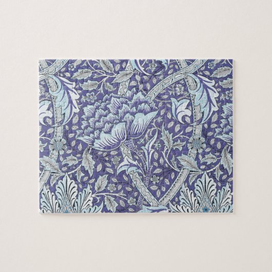 William Morris Windrush Blaues Blumenmuster Puzzle (Horizontal)