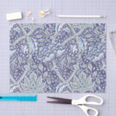 William Morris Windrush Blaues Blumenmuster Seidenpapier (Handwerk)