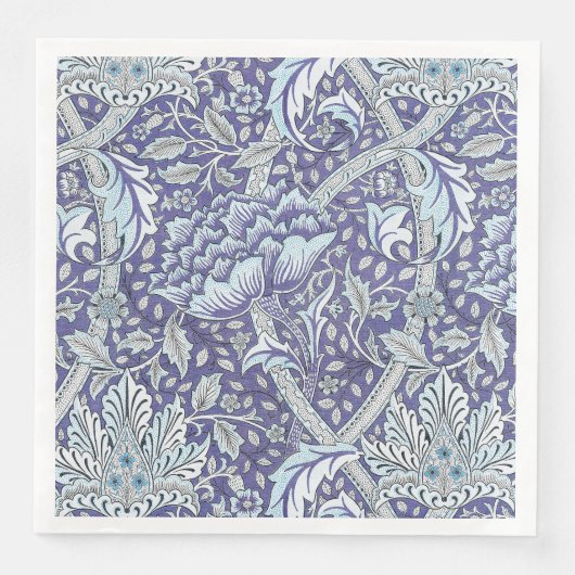 William Morris Windrush Blaues Blumenmuster Serviette (Vorderseite)