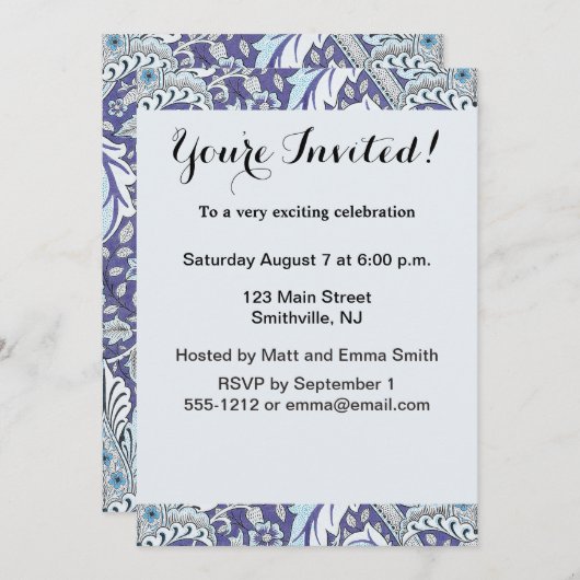 William Morris Windrush Blume Einladung (Vorne/Hinten)