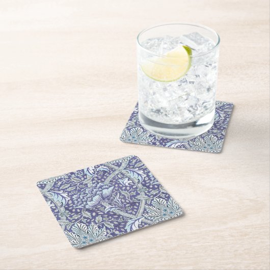 William Morris Windrush Blume Rechteckiger Pappuntersetzer (Vor Ort)