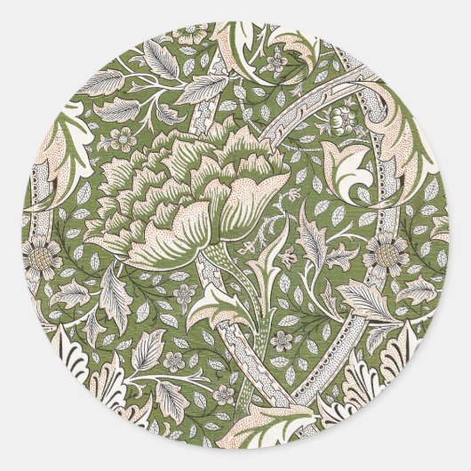 William Morris Windrush Blume Runder Aufkleber (Vorderseite)
