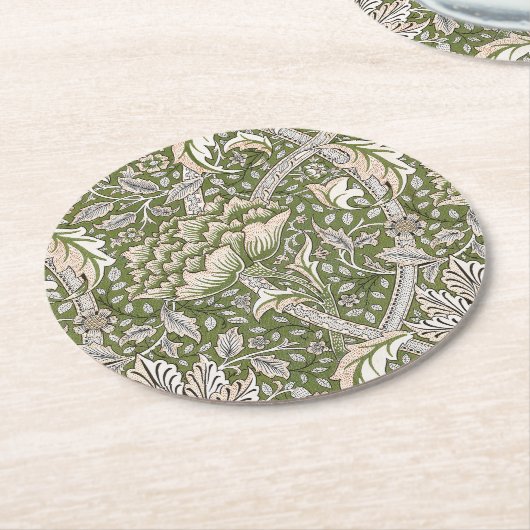 William Morris Windrush Blume Runder Pappuntersetzer (Angewinkelt)