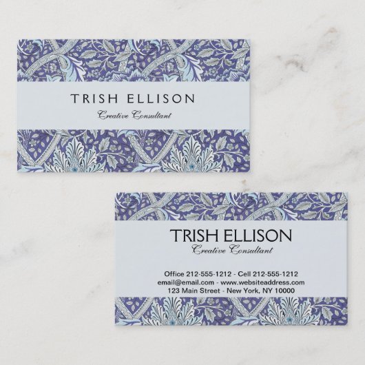 William Morris Windrush Blume Visitenkarte (Vorne/Hinten)