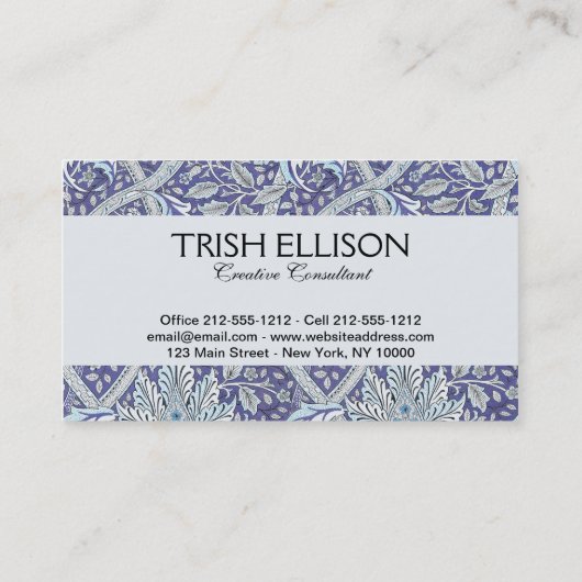 William Morris Windrush Blume Visitenkarte (Rückseite)