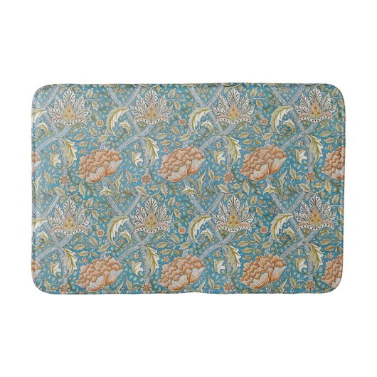 William Morris Windrush Blumendesign Blau Badematte (Vorderseite)