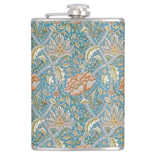 William Morris Windrush Blumengestaltung Blau Flachmann (Vorderseite)