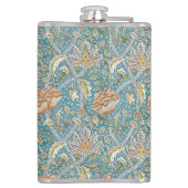 William Morris Windrush Blumengestaltung Blau Flachmann (Rückseite)