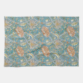 William Morris Windrush Blumengestaltung Blau Geschirrtuch (Horizontal)