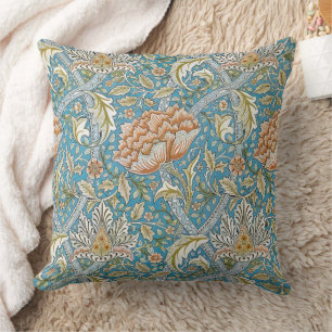 William Morris Windrush Blumengestaltung Blau Kissen