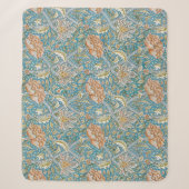 William Morris Windrush Blumenmuster Blau Sherpadecke (Vorderseite)