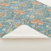 William Morris Windrush Blumenmuster Blau Sherpadecke (3/4)