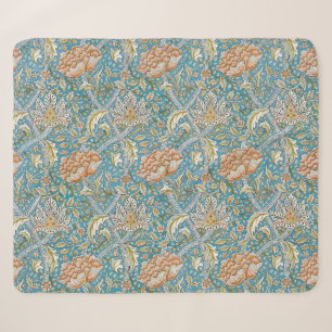 William Morris Windrush Blumenmuster Blau Sherpadecke