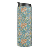 William Morris Windrush Blumenmuster Blau Thermosbecher (Nach rechts gedreht)