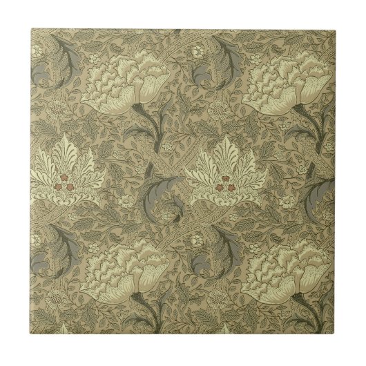William Morris Windrush Blumenmuster: Vintage Fliese (Vorderseite)