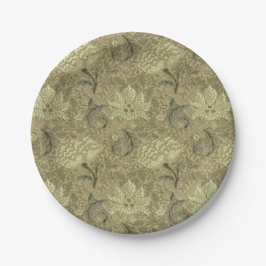 William Morris Windrush Blumenmuster: Vintage Pappteller (Vorderseite)