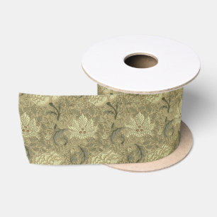 William Morris Windrush Blumenmuster: Vintage Satinband