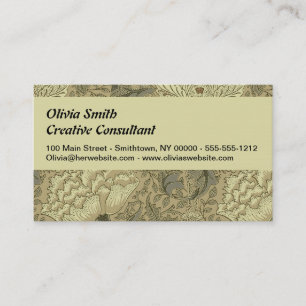 William Morris Windrush Blumenmuster: Vintage Visitenkarte