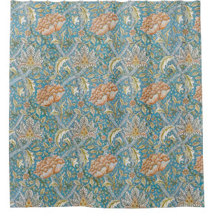 William Morris Windrush Floral Pattern Blau Duschvorhang