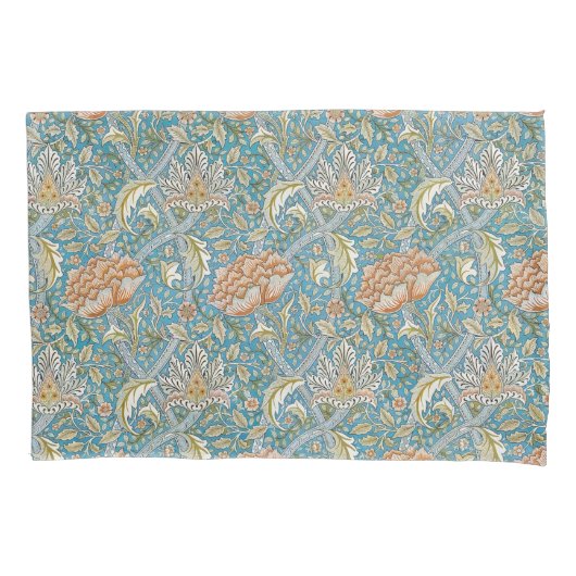 William Morris Windrush Floral Pattern Blue Kissenbezug (Vorderseite)