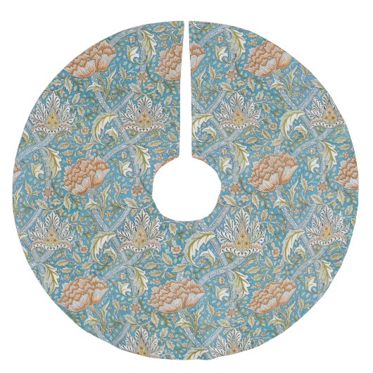 William Morris Windrush Floralmuster Blau Polyester Weihnachtsbaumdecke (Vorderseite)