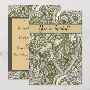 : William Morris Windrush Grünes Muster: Vintage Einladung