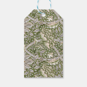 : William Morris Windrush Grünes Muster: Vintage Geschenkanhänger
