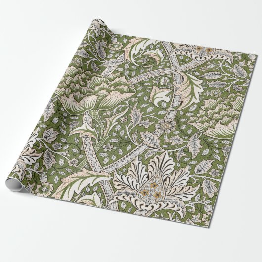 : William Morris Windrush Grünes Muster: Vintage Geschenkpapier (Ungerollt)