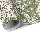 : William Morris Windrush Grünes Muster: Vintage Geschenkpapier (Rolleneckpunkt)