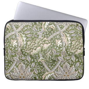 : William Morris Windrush Grünes Muster: Vintage Laptopschutzhülle