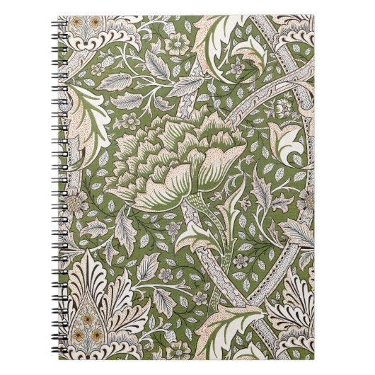 : William Morris Windrush Grünes Muster: Vintage Notizblock (Vorderseite)