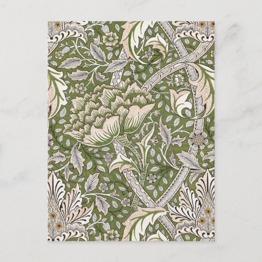 : William Morris Windrush Grünes Muster: Vintage Postkarte (Vorderseite)