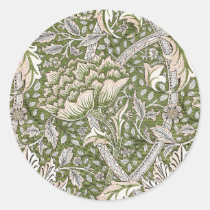 : William Morris Windrush Grünes Muster: Vintage Runder Aufkleber