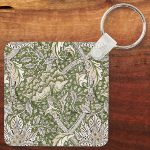 : William Morris Windrush Grünes Muster: Vintage Schlüsselanhänger